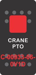 "CRANE PTO"  Black Switch Cap single Red Lens ON-OFF